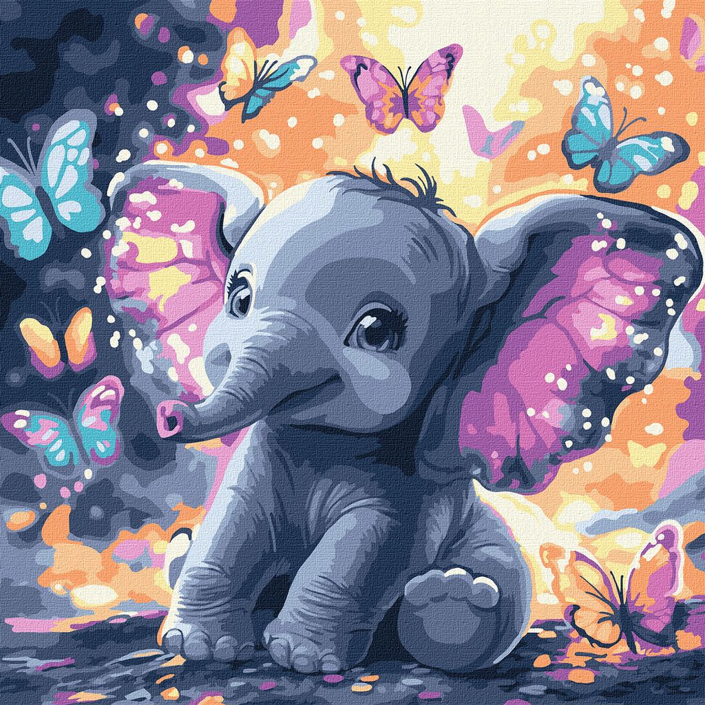 Безтурботний слоник з фарбами металiк