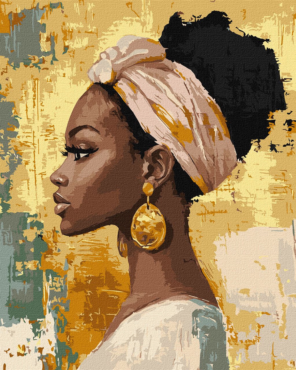 Красуня з золотими сережками з фарбами металік extra