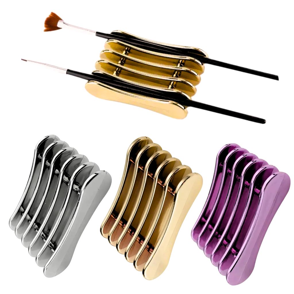 Пластикова підставка під пензлі Metalic на 5 секцій в асортименті