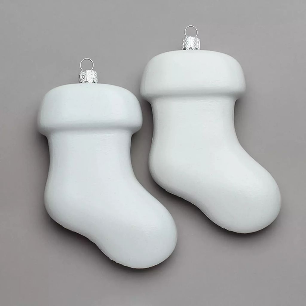 Заготівля новорічна “Чобіток”, 10,5×7,5 см, біла пластикова