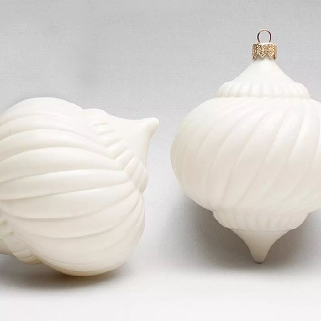 Заготівля новорічна “Юла”, 10×12 см, пластикова сіро-біла