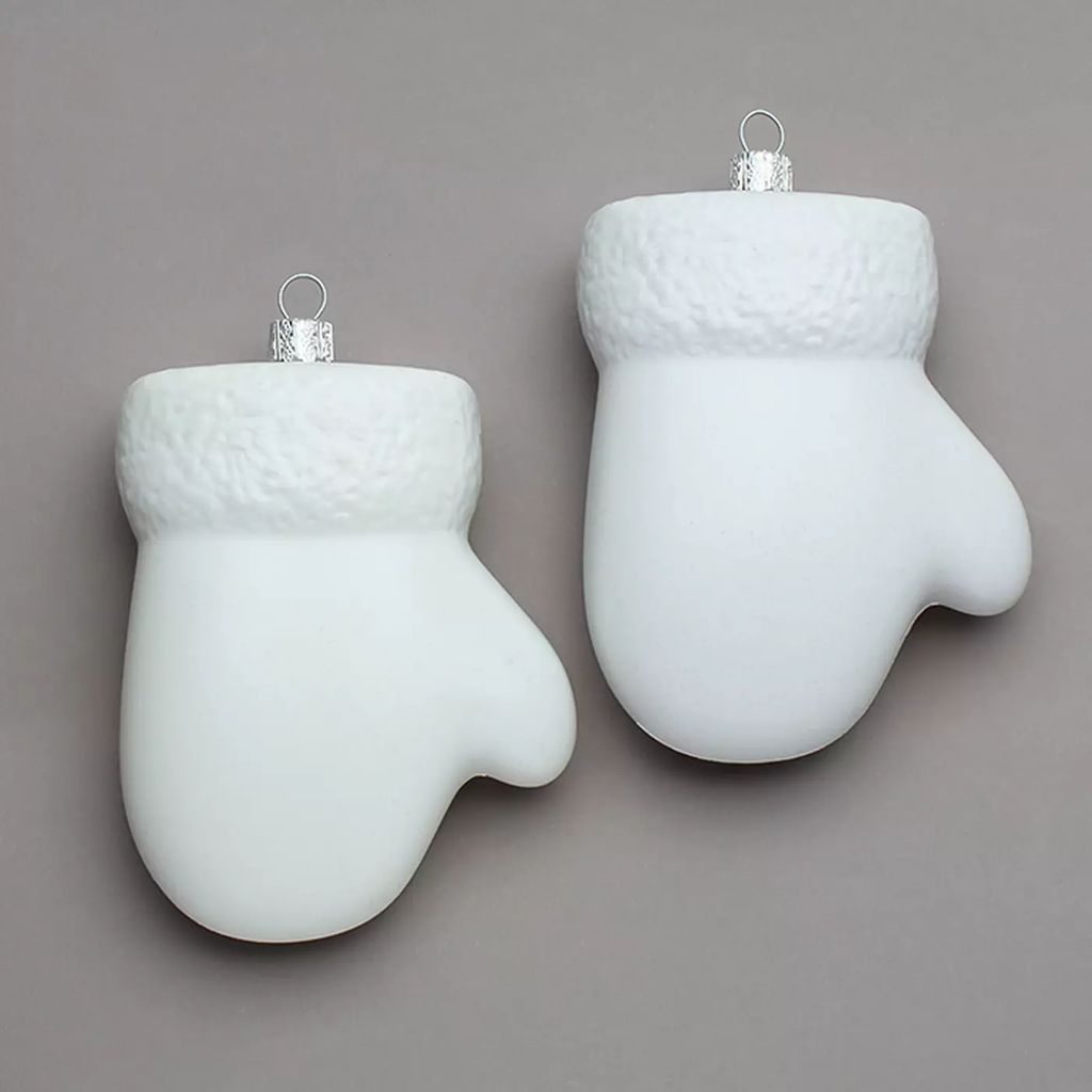 Заготівля новорічна “Рукавичка”, 9,5×7,5 см, пластикова біла