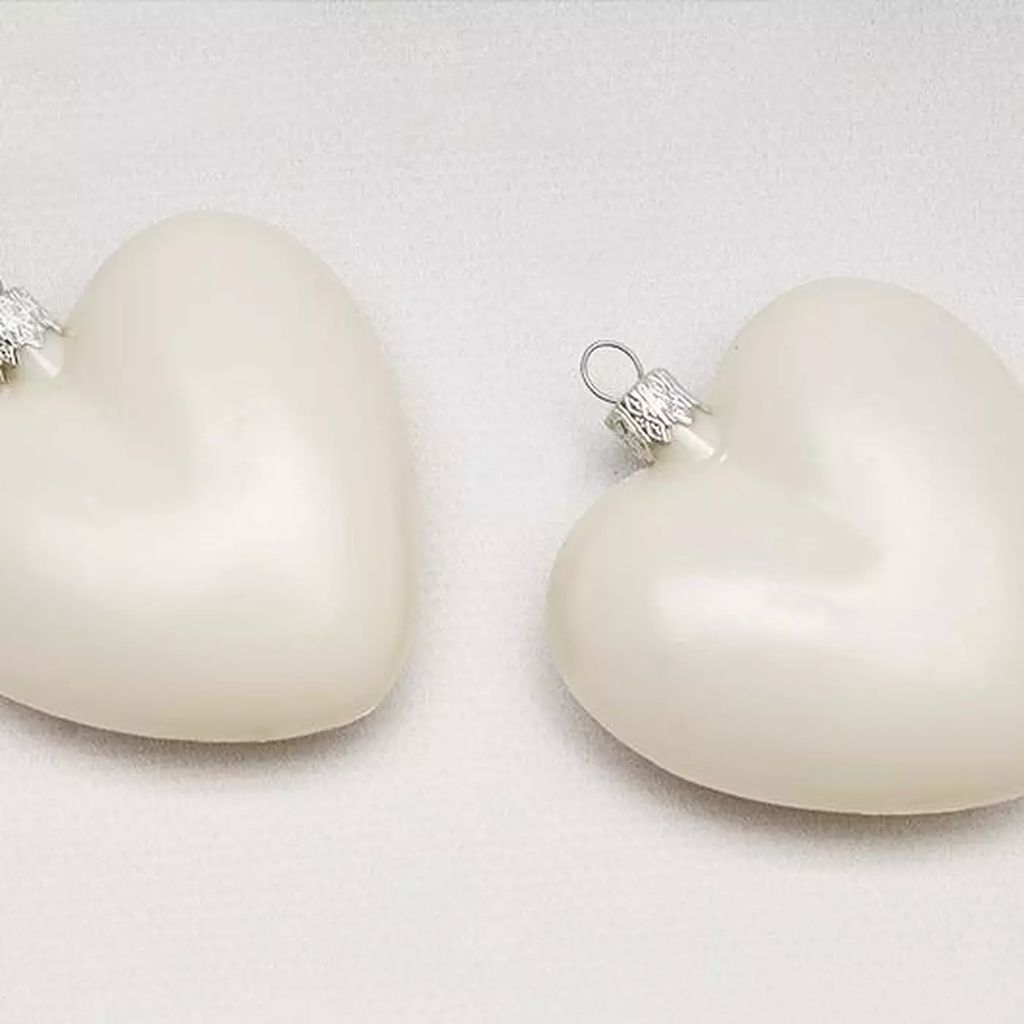 Заготівля новорічна “Серце”, 7×7 см, пластикове сіро-біле