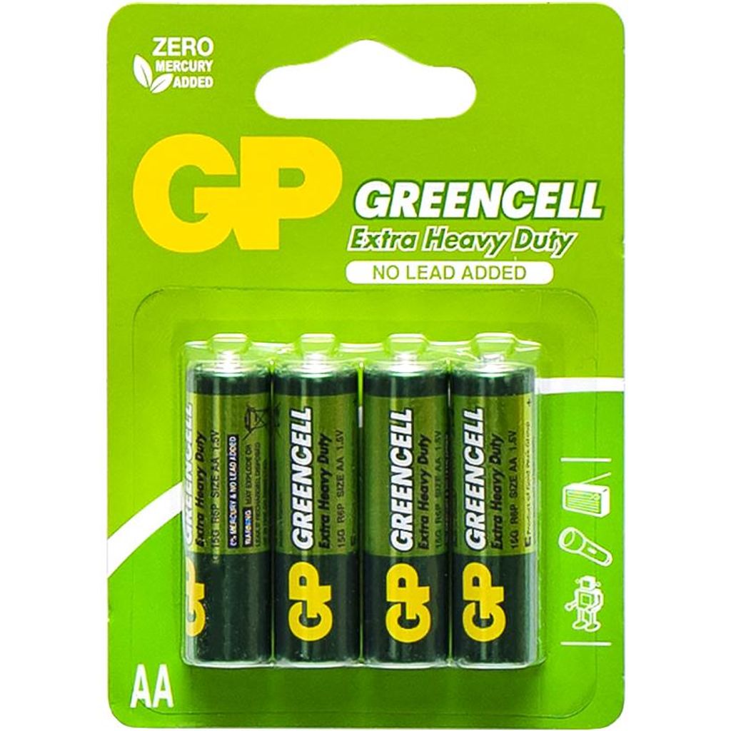 Батарейка GP Greencell  сольова бл/4, AA