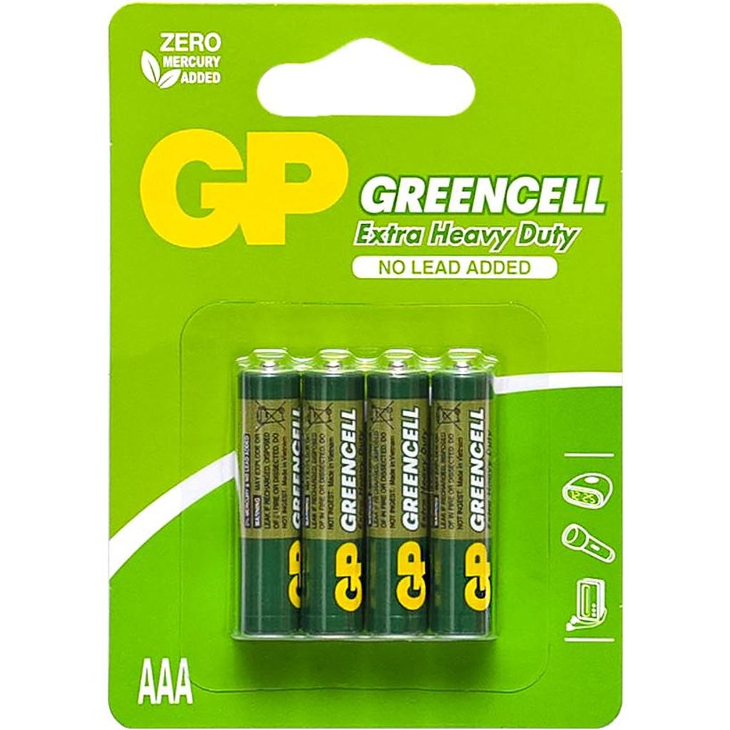 Батарейка GP Greencell ,сольова бл/4 , AAA