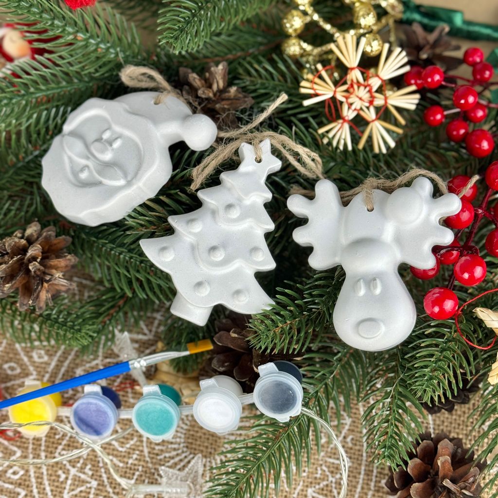 Набір гіпсових прикрас для розфарбовування «Святкові Дива»