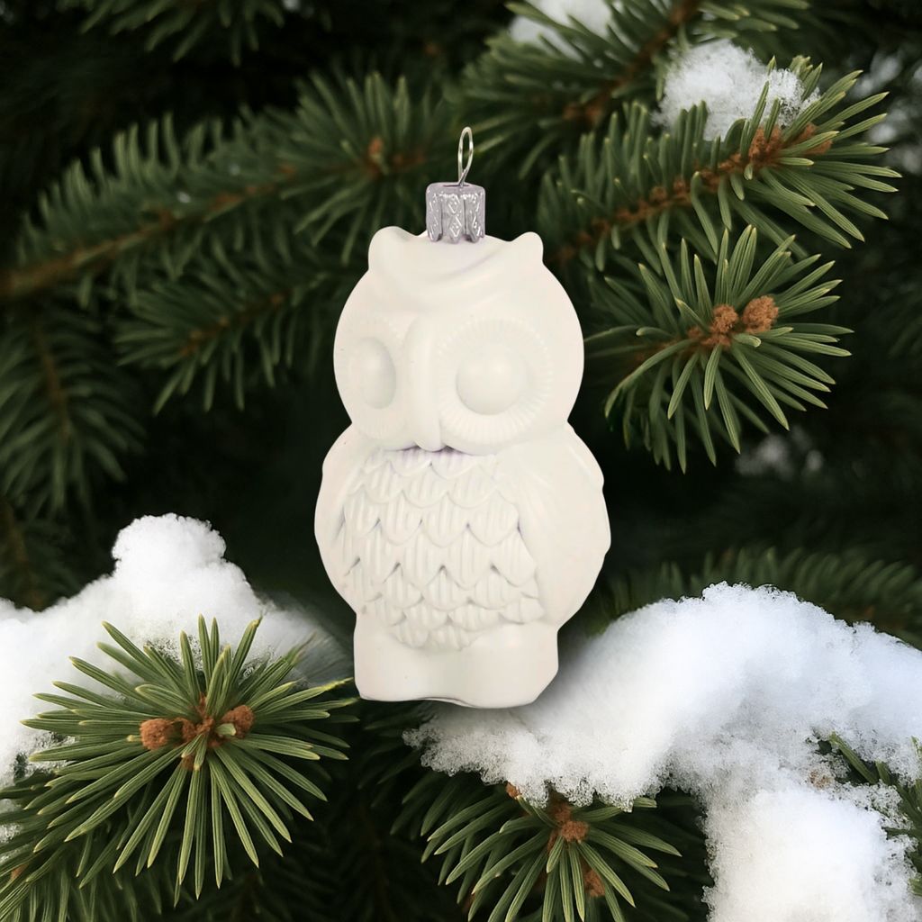 Заготівля новорічна “Сова”, 9×5 см, пластикова біла