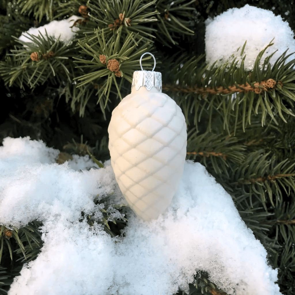 Заготівля новорічна “Шишка”, 10×5 см, пластикова біла