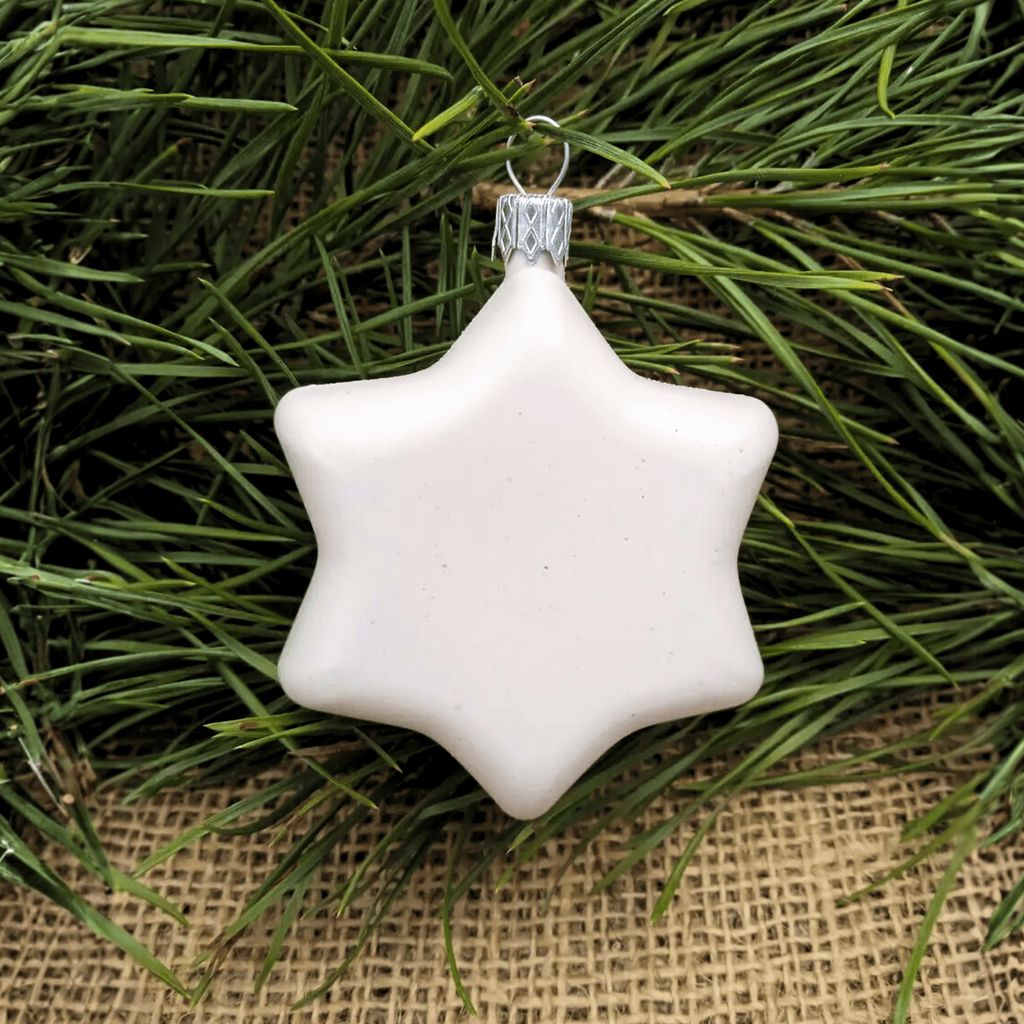 Заготівля новорічна “Зірка”, 5×7 см, пластикова сіро-біла