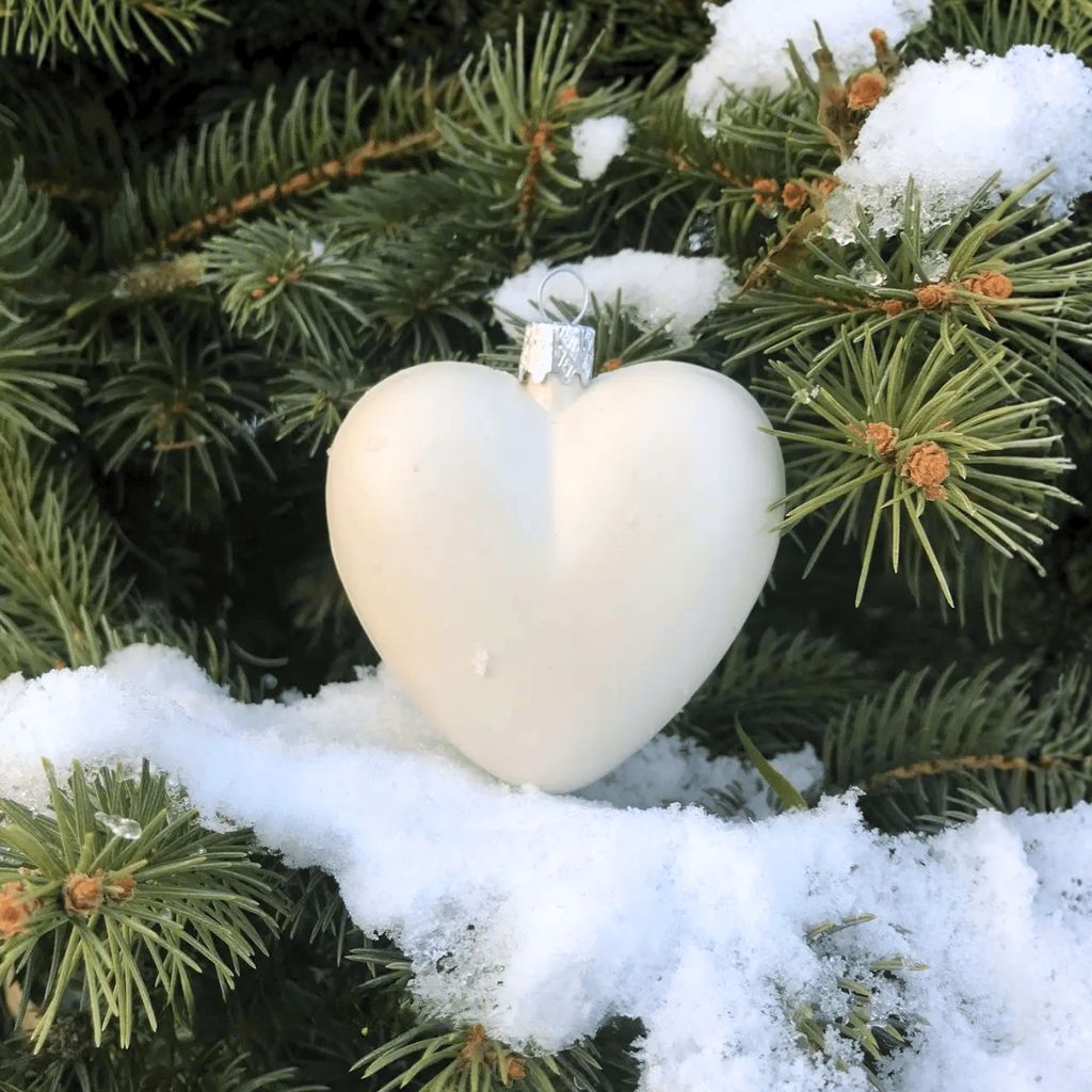 Заготівля новорічна “Велике серце”, 10,5*9,5 см, пластикове сіро-біле