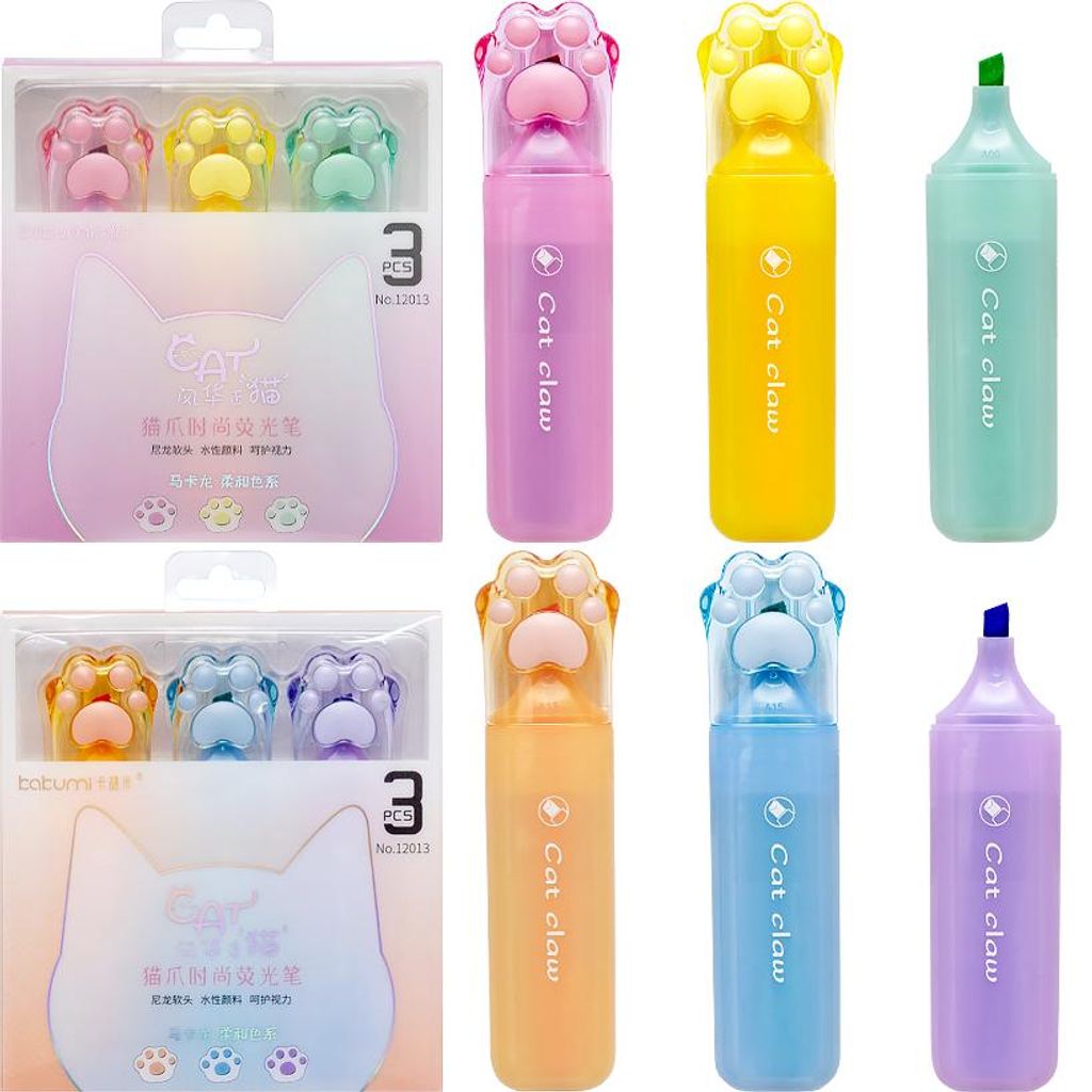 Набір текстових маркерів 3 кольори "Котяча лапка"