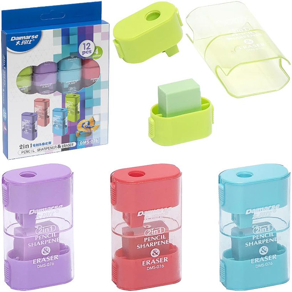 Точило 2 в 1 з ластиком DAIMARSE, в асортименті