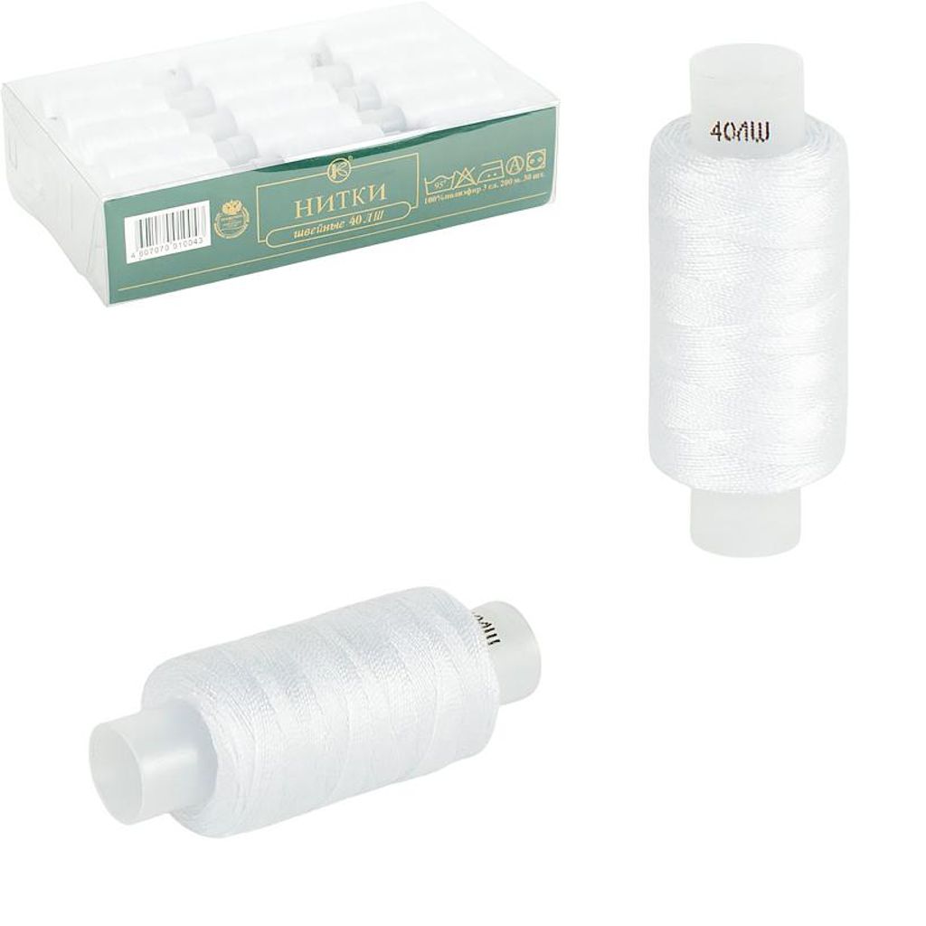 Нитки швейні 30шт білого кольору, поліестер P2025-W