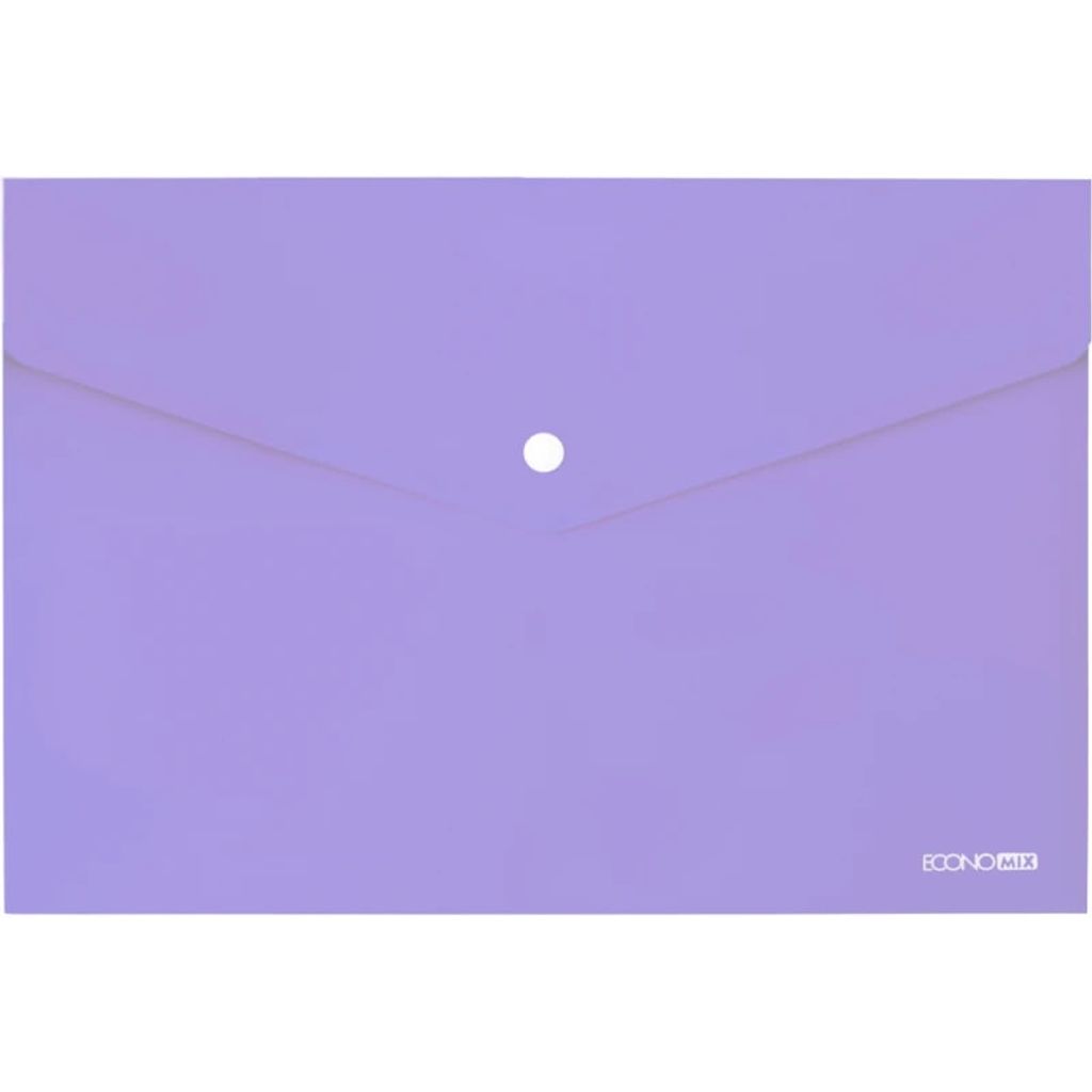 Папка-конверт А4 на кнопці "Economix" 180мкм, глянець, лавандова