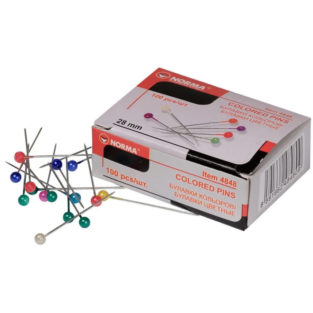 Шпильки "NORMA 4848", 28 мм (100шт), кольор.