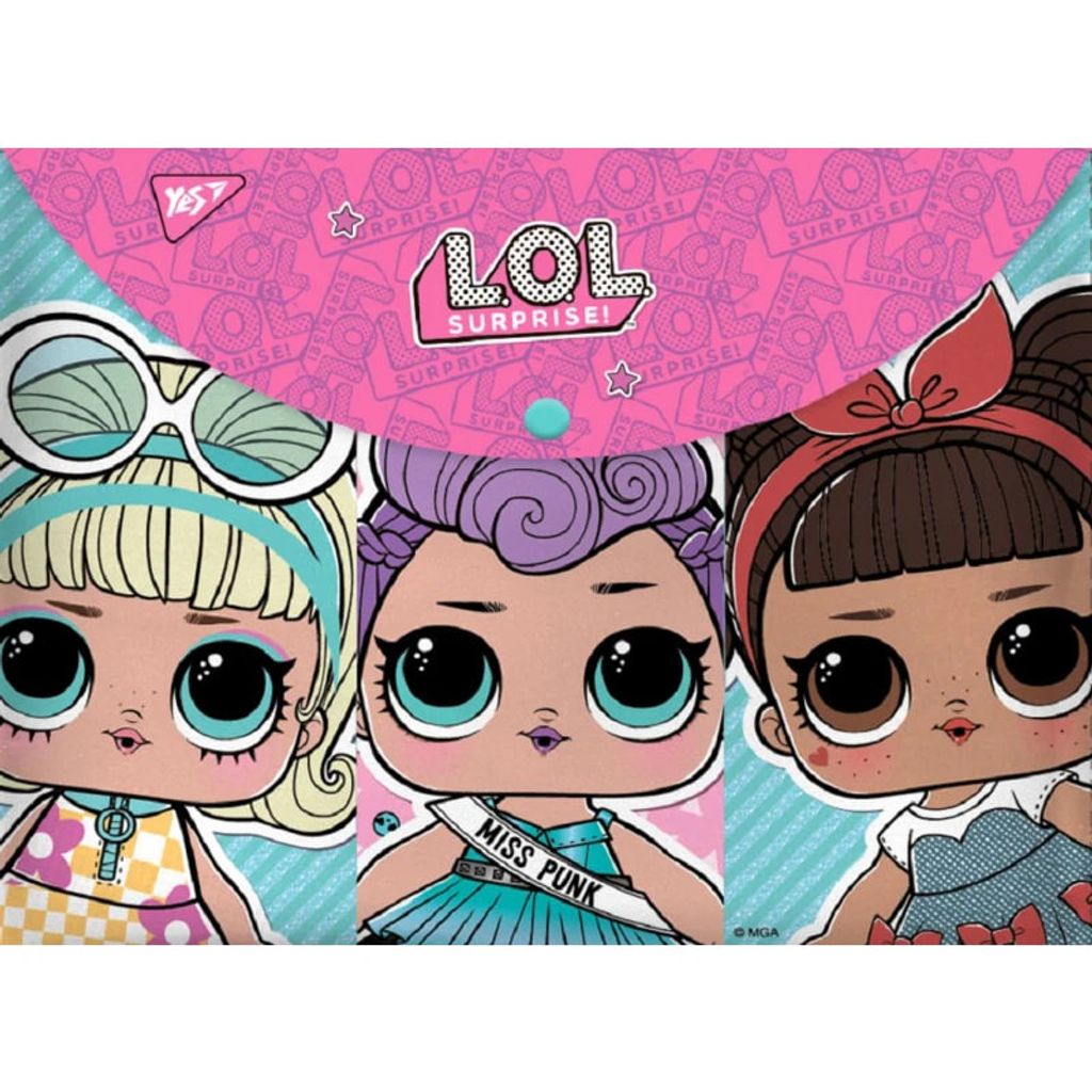 Папка-конверт на кнопке А4 "Yes", "LOL"