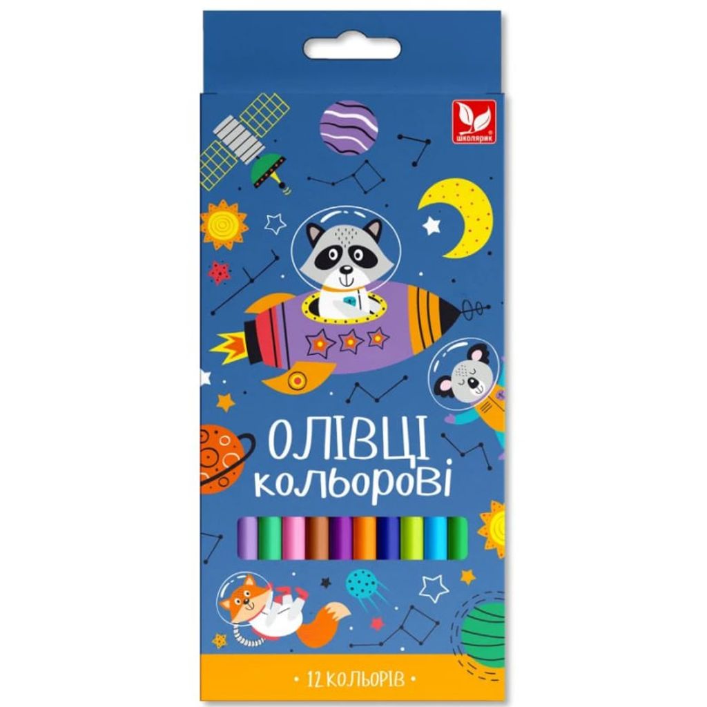 Олівці кольорові «Школярик» 12 кольорів тригранні
