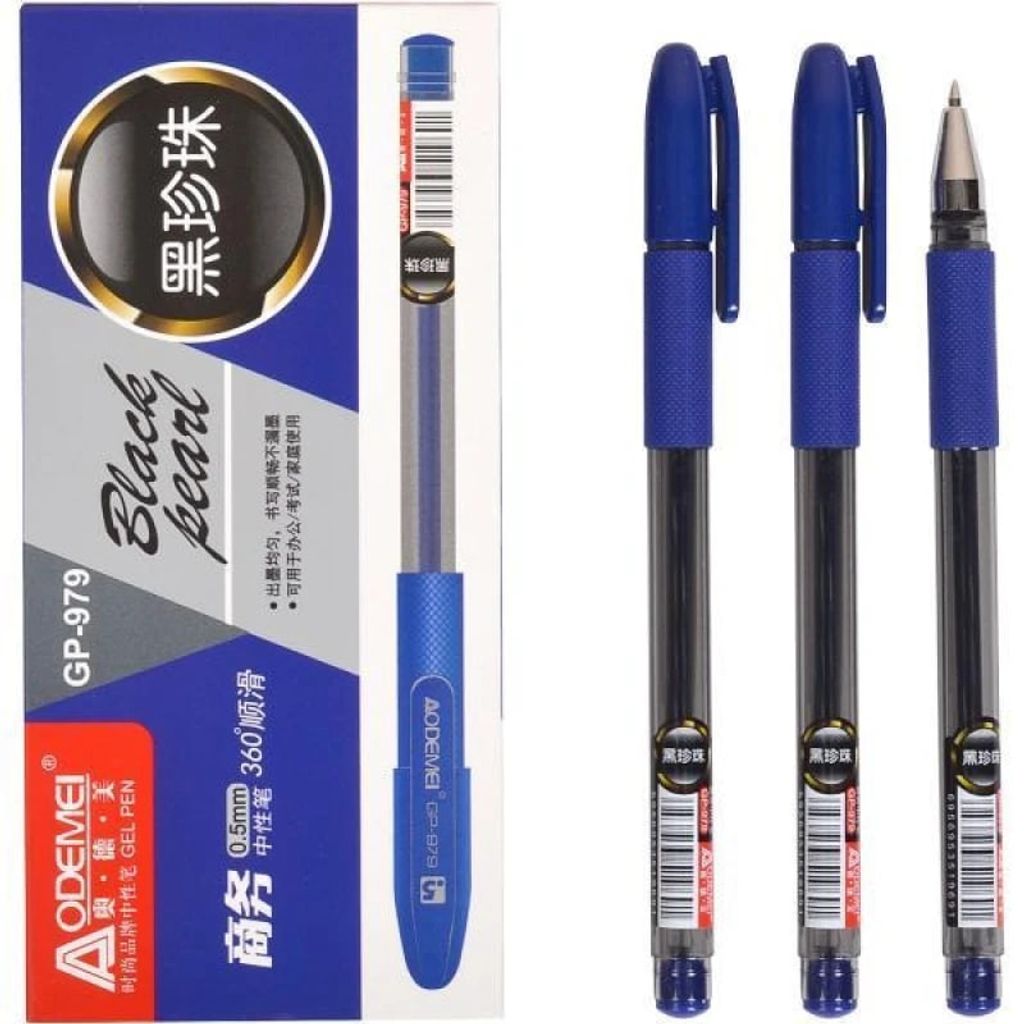 Ручка гелева «AODEMEI» «Black pearl» 0,5мм, синя