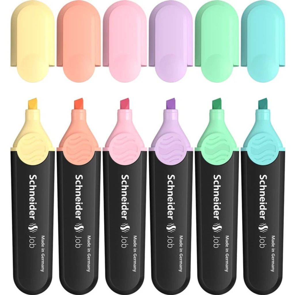 Набір текстових маркерів 6 кол. "SCHNEIDER" JOB 150, пастельні кольори, блістер