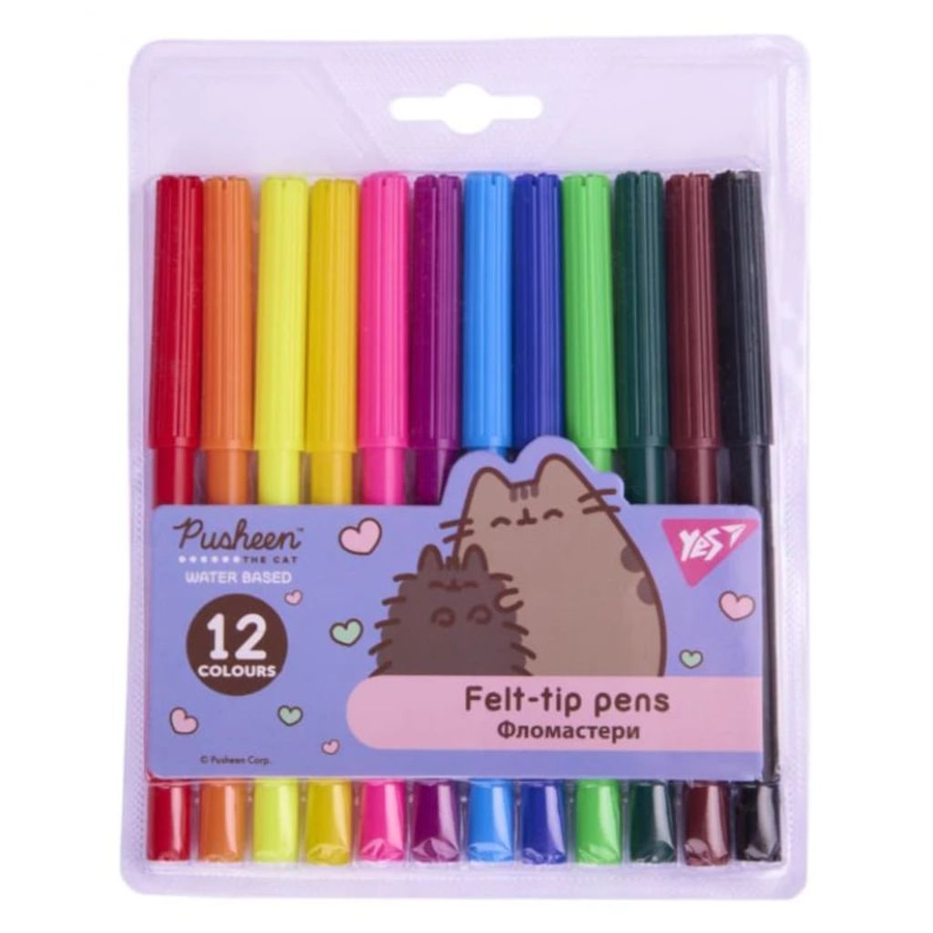 Фломастери "YES" 12 кол. "Pusheen"