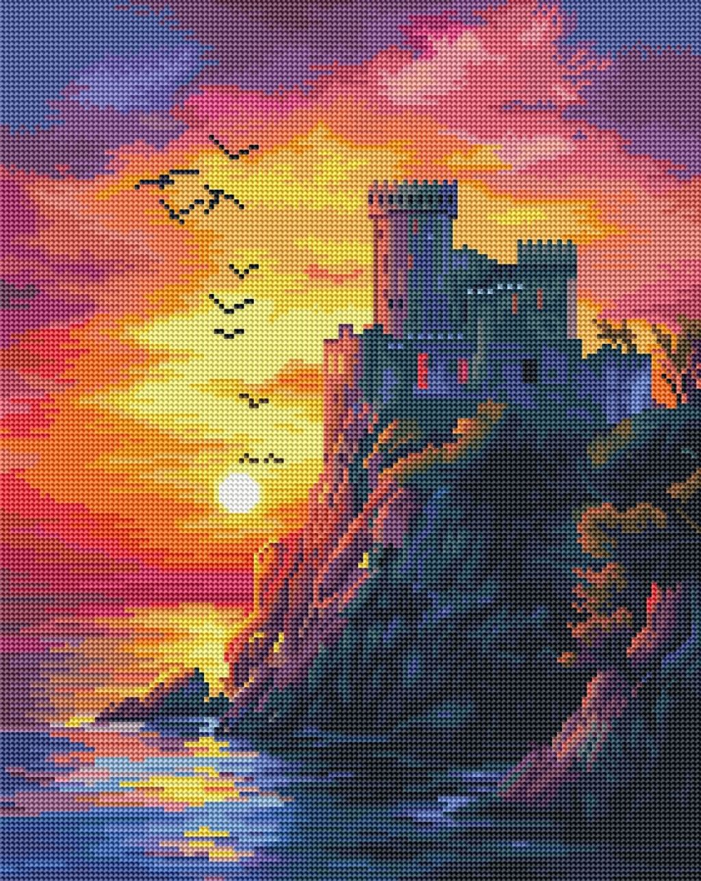 Захід сонця біля замку