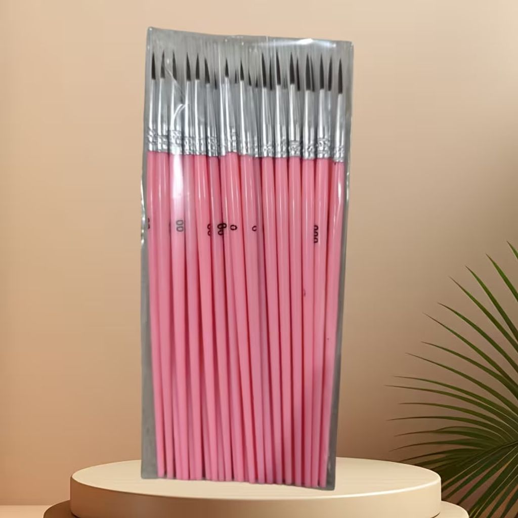 Тонкі художні пензлі 3-в-1 для деталізації рожеві