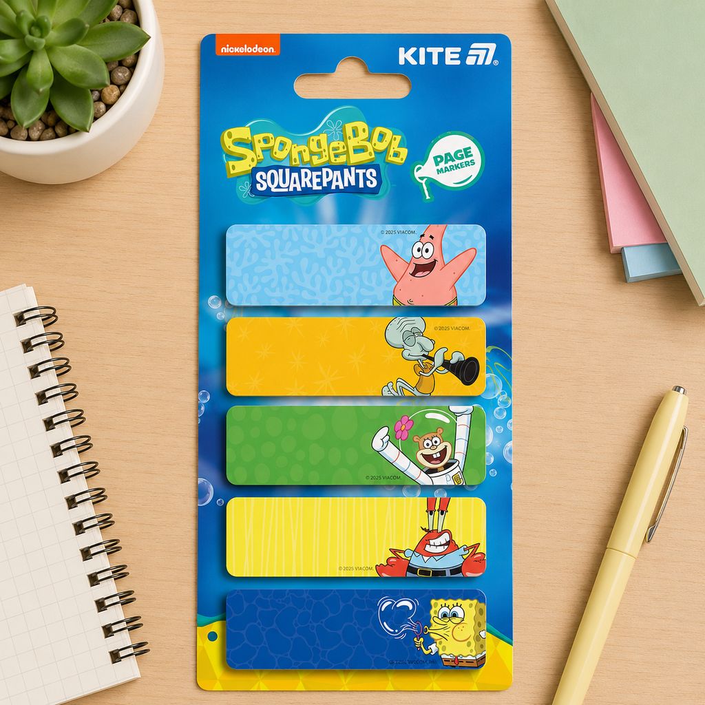 Стікери «Kite» 5х15х50мм,100 шт, ПАПЕРОВІ, SpongeBob SquarePants