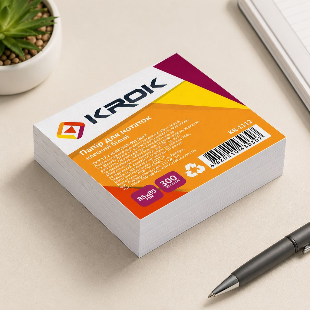 Блок крем клеєн. Krok 85*85мм 300арк. 45г/м2