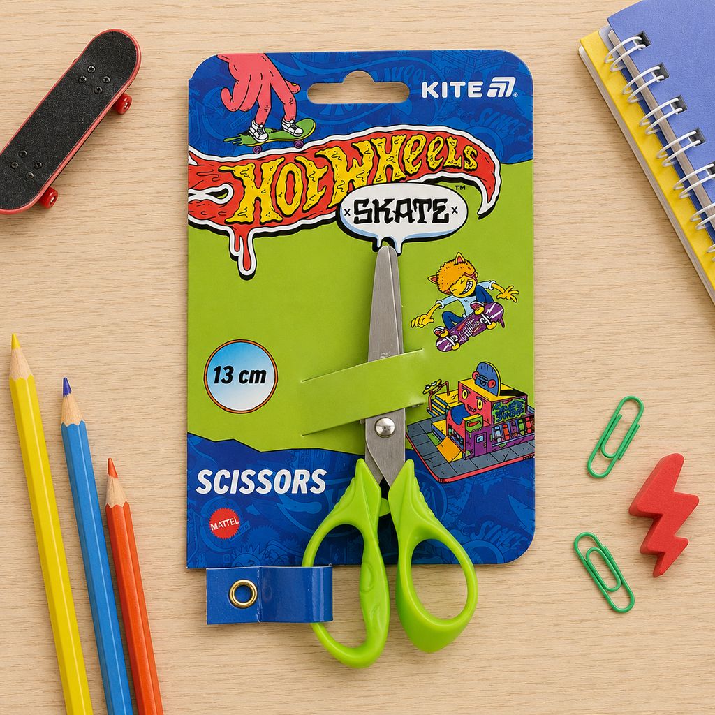 Ножиці дитячі "Kite" 13см Hot Wheels Skate